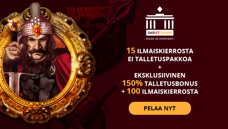Nappaa 150% Bonus ja 115 Ilmaiskierrosta Daslst Casinolta
