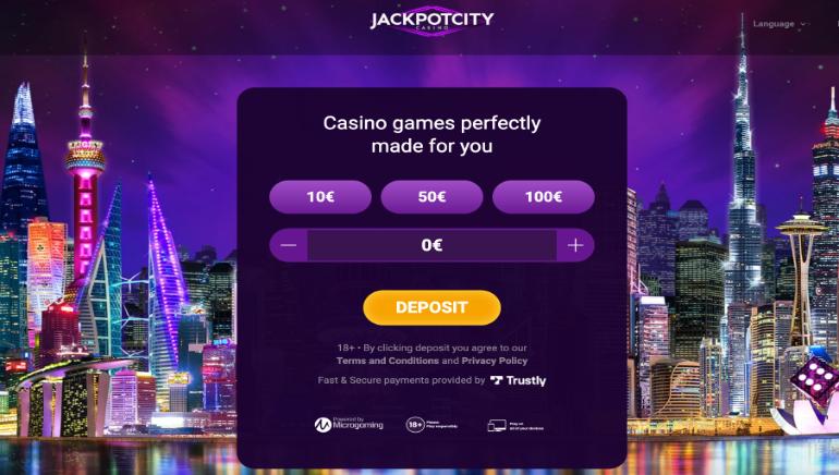 JackpotCity - valitse talletusmääräsi