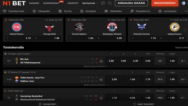 N1 Bet Sports tarjoaa anteliaita kampanjoita