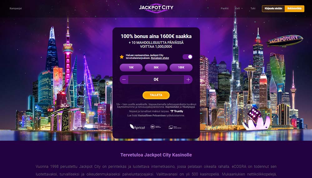 JackpotCity Casino Finland