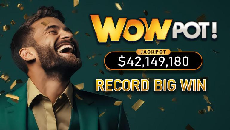 Mies juhlii 42 miljoonan dollarin WowPot progressiivisen jättipotin kolikkopelivoittoa.oa.